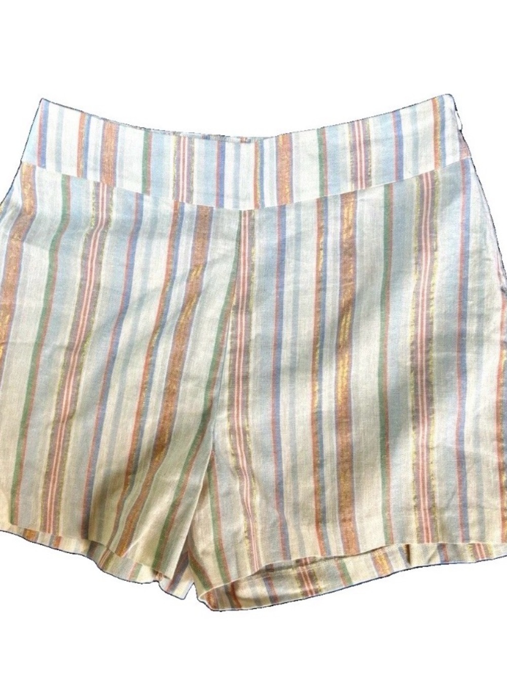 Metallic Pinstripe linen blend ladies 4 shorts summer costal preppy Madison